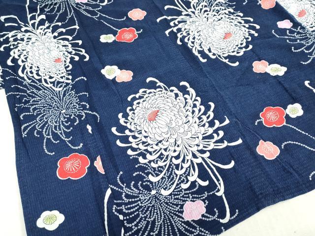 平和屋着物*夏物 浴衣 女の子 子供 乱菊 舞梅文 綿 DABJ3175ea
