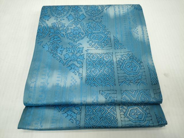 平和屋着物◎六通柄袋帯 切嵌花文 正絹 逸品 DABJ3467ea