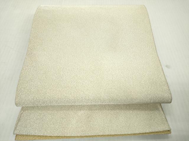 平和屋着物◎両面 全通柄袋帯 綴れ ネープルスイエロー色×練色 金糸 正絹 逸品 DABJ3469ea