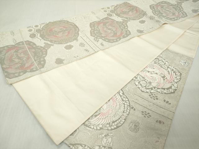 平和屋着物◎六通柄袋帯 唐織 正倉院古代裂 プラチナ箔 正絹 逸品 DABJ3491ea