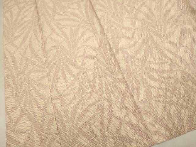 平和屋着物▽本塩沢 単衣 110亀甲 草葉文 正絹 逸品 DABI4521du