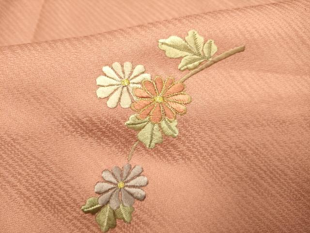 平和屋着物▽訪問着 単衣 刺繍 枝花文 暈し染め 金彩 正絹 逸品 DABJ3524du