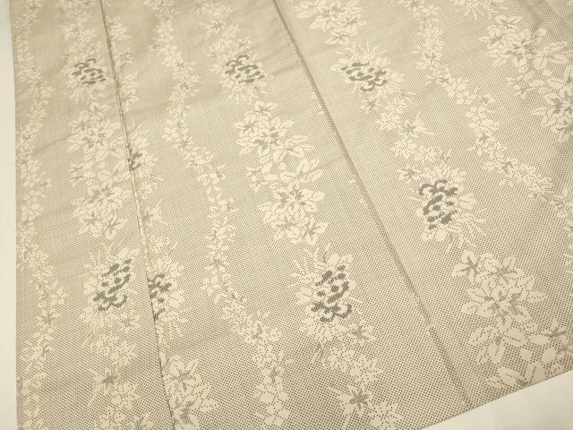 平和屋着物▽本場大島紬 単衣 草花間道 都成絹織物 桑原織物謹製 証紙付き 正絹 逸品 DABJ3533du