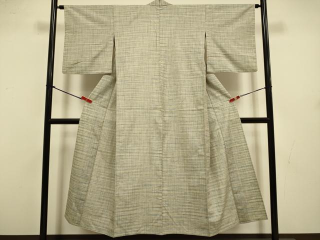 平和屋着物▽上質な紬 単衣 霞文 正絹 逸品 DABJ3539du