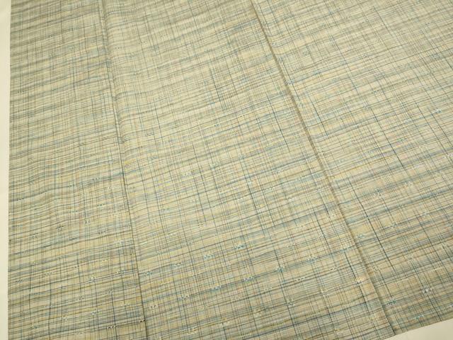 平和屋着物▽上質な紬 単衣 霞文 正絹 逸品 DABJ3539du
