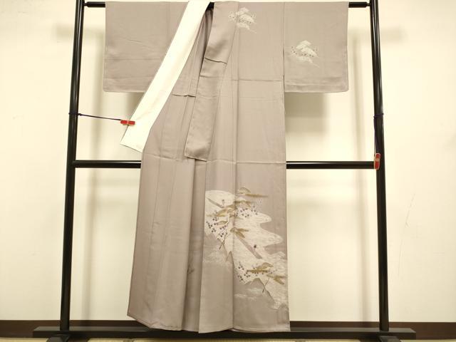 平和屋着物▽訪問着 単衣 浜松文 金彩 正絹 逸品 未使用 DABJ3543du