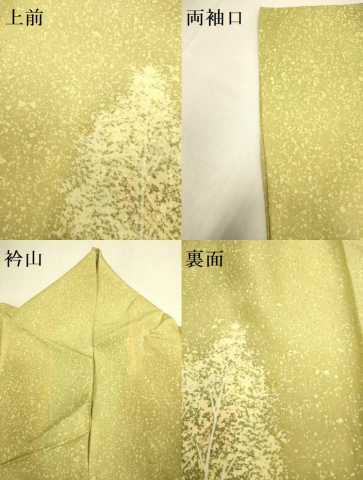 平和屋着物▽訪問着 単衣 樹林文 暈し染め 正絹 逸品 DABJ3548du