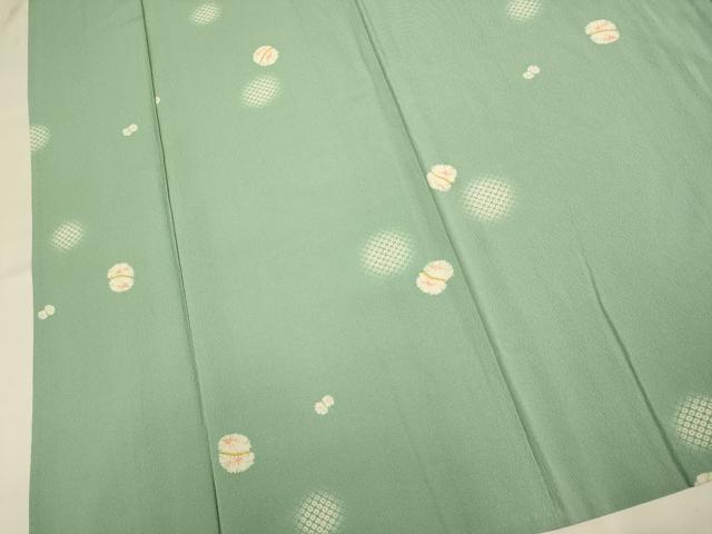 平和屋着物▽上質な小紋 単衣 丸文 正絹 逸品 DABJ3549du