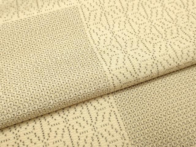 平和屋着物▽本塩沢 単衣 110亀甲 変わり市松文様 正絹 逸品 DABJ3556du