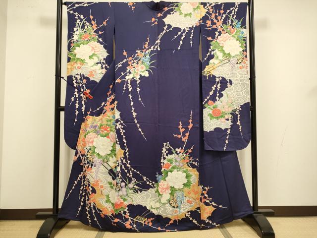 平和屋着物▽豪華振袖 単衣 花車文 金銀彩 正絹 逸品 DABJ3562du