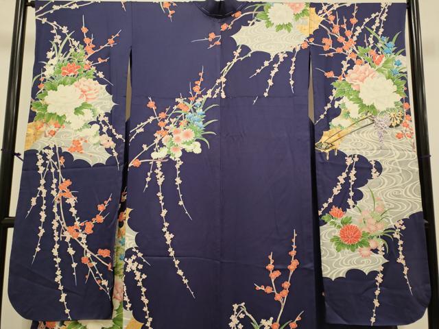 平和屋着物▽豪華振袖 単衣 花車文 金銀彩 正絹 逸品 DABJ3562du