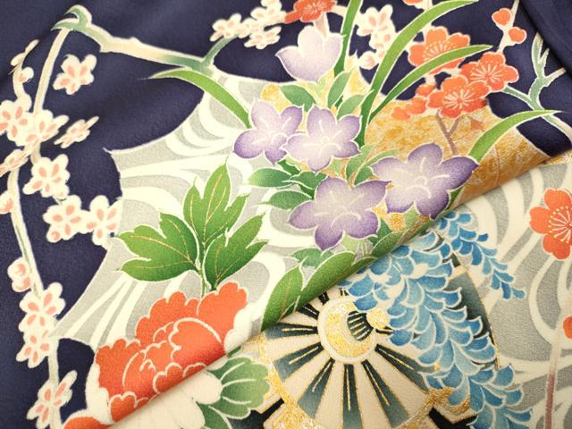 平和屋着物▽豪華振袖 単衣 花車文 金銀彩 正絹 逸品 DABJ3562du