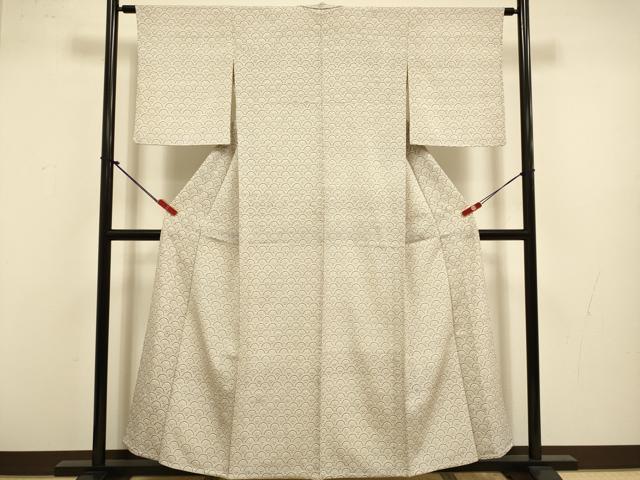 平和屋着物▽上質な小紋 単衣 青海波 正絹 逸品 DABJ3576du