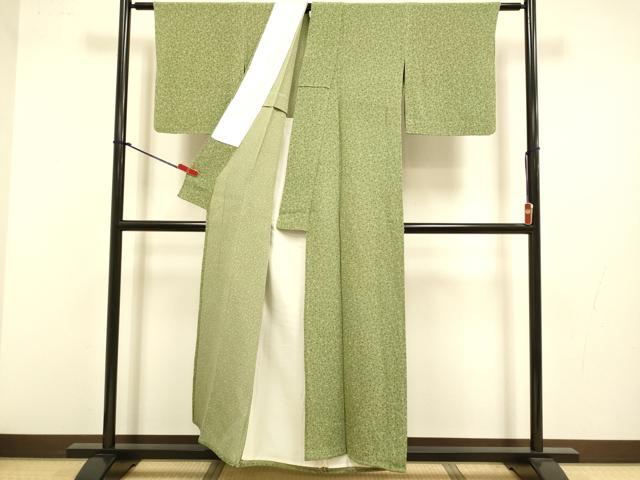 平和屋着物▽上質な小紋 単衣 成り物 鬼しぼ縮緬 正絹 逸品 DABJ3584du