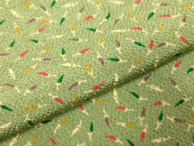 平和屋着物▽上質な小紋 単衣 成り物 鬼しぼ縮緬 正絹 逸品 DABJ3584du