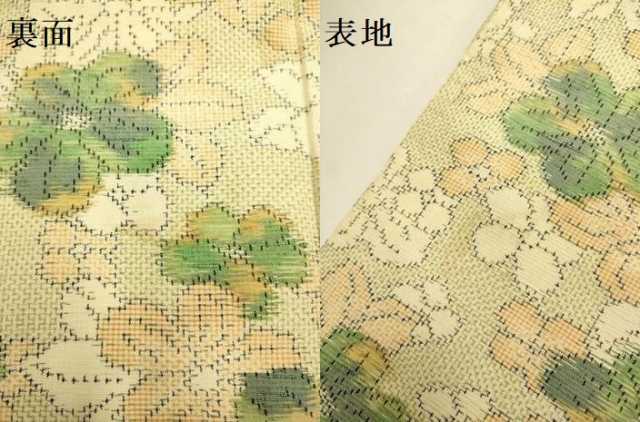 平和屋着物▽上質な紬 単衣 舞花文 正絹 逸品 DABJ3589du
