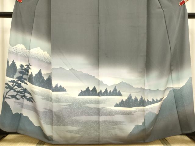 平和屋着物▽訪問着 単衣 風景文 暈し染め 正絹 逸品 DABJ3601du
