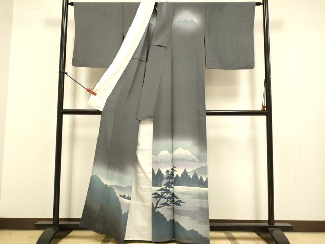 平和屋着物▽訪問着 単衣 風景文 暈し染め 正絹 逸品 DABJ3601du