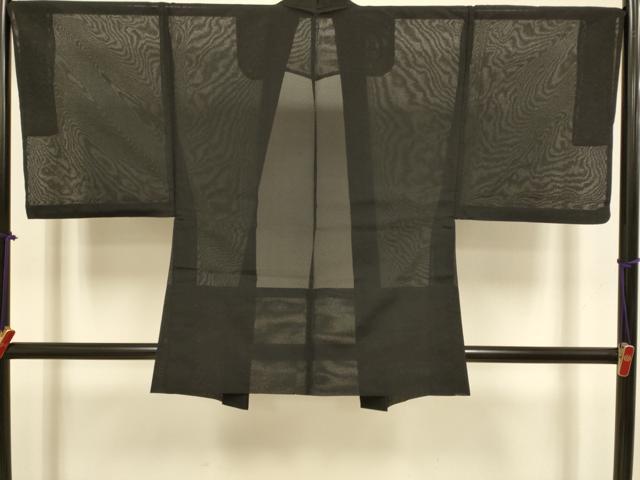 平和屋着物▽男性 羽織 スリーシーズン 春夏秋 塵除け 黒地 正絹 逸品 DABJ3629du