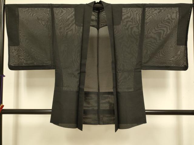 平和屋着物▽男性 羽織 スリーシーズン 春夏秋 塵除け 黒地 正絹 逸品 DABJ3629du