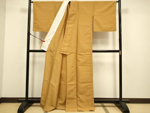 平和屋着物▽色無地 単衣 狐色 洗える着物 DABJ3641du