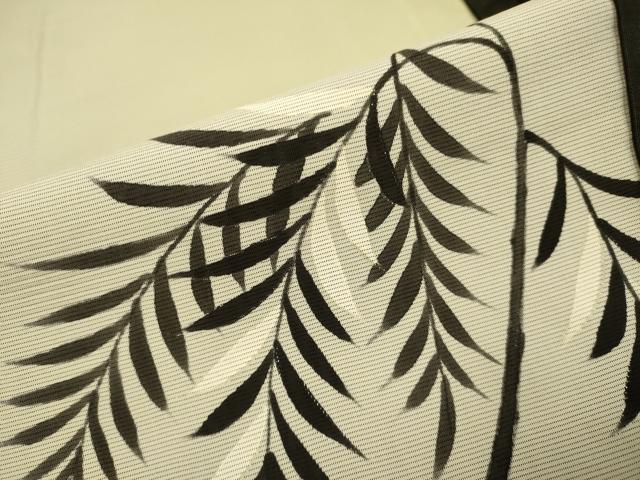 平和屋着物▽訪問着 無双 紗袷 紗×絽 手描き 枝垂れ柳文 正絹 逸品 DABJ3646du
