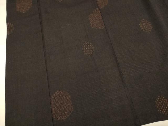 平和屋着物▽結城紬 単衣 80亀甲 飛び亀甲柄 正絹 逸品 DABJ3649du