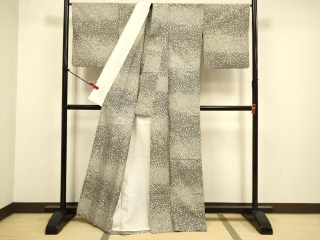 平和屋着物▽上質な紬 単衣 霞文 正絹 逸品 DABJ3651du