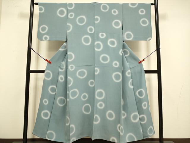 平和屋着物▽上質な小紋 単衣 丸文 正絹 逸品 DABJ3654du