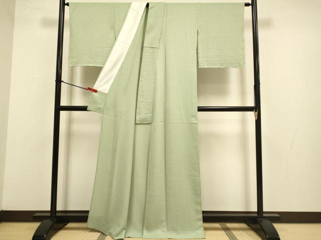 平和屋着物▽上質な色無地 単衣 鶸茶色 正絹 逸品 未使用 DABJ3672du