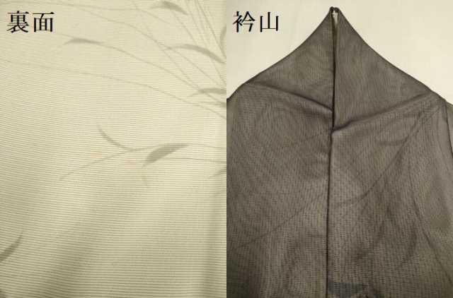 平和屋着物▽訪問着 無双 紗袷 紗×絽 手描き 草葉文 暈し染め 正絹 逸品 DABJ3673du