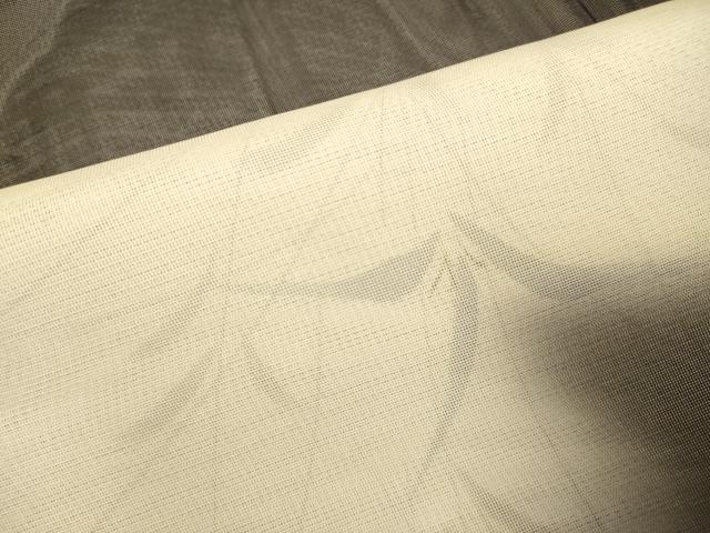 平和屋着物▽訪問着 無双 紗袷 紗×絽 手描き 草葉文 暈し染め 正絹 逸品 DABJ3673du