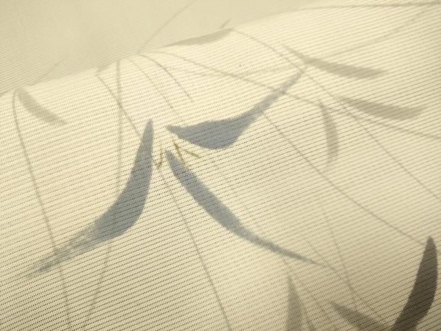平和屋着物▽訪問着 無双 紗袷 紗×絽 手描き 草葉文 暈し染め 正絹 逸品 DABJ3673du