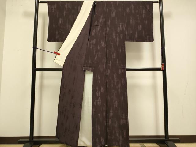 平和屋着物▽上質なお召 単衣 霞文 正絹 逸品 DABJ3678du