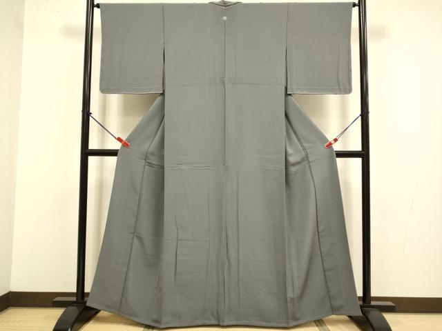 平和屋着物▽上質な色無地 単衣 煤色 正絹 逸品 未使用 DABJ3682du