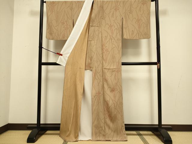 平和屋着物▽小紋 単衣 杜若 洗える着物 DABJ3687du