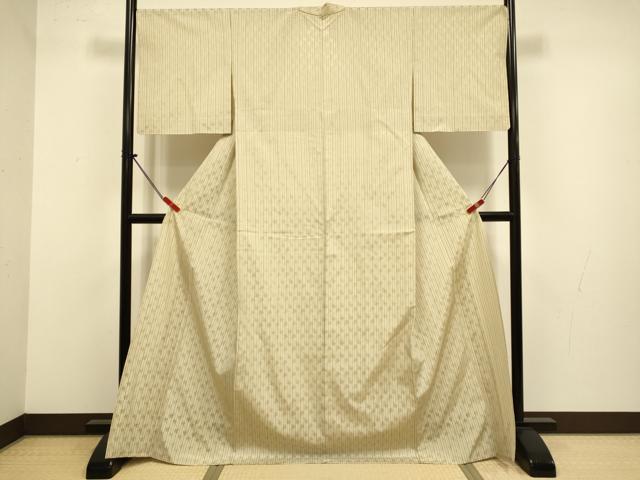 平和屋着物▽米沢 白根沢 涼風 単衣 綟子織 もじり織 燕 正絹 逸品 DABJ3713du