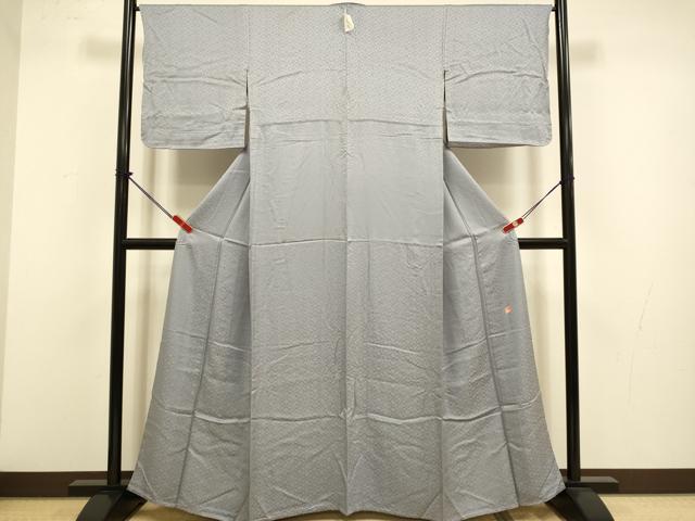 平和屋着物▽上質な色無地 単衣 作家物 小葵地紋 薄色 正絹 逸品 DABJ3718du