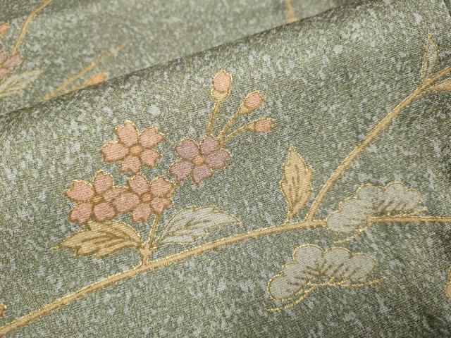 平和屋着物▽上質な小紋 単衣 枝花文 金彩 正絹 逸品 DABJ3719du