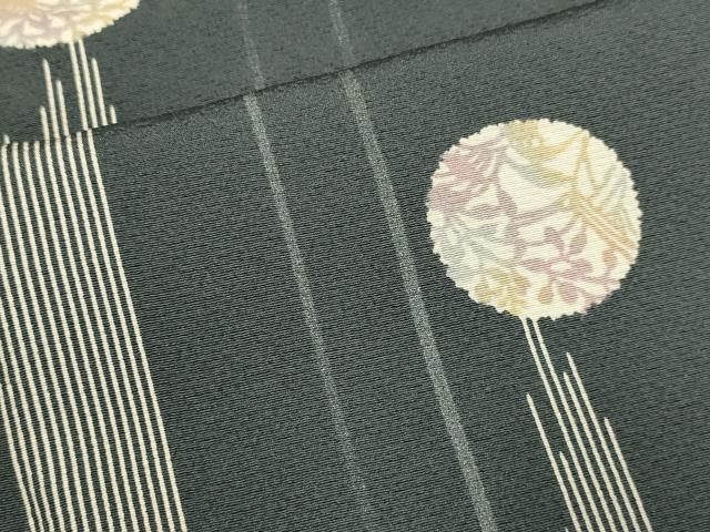平和屋着物▽上質な小紋 単衣 草花丸文 正絹 逸品 DABJ3733du
