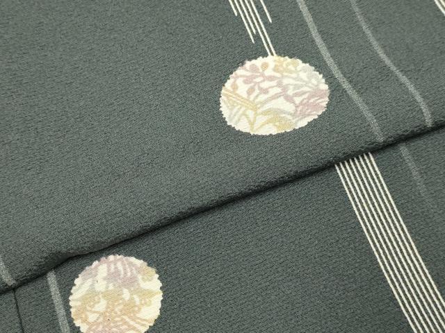 平和屋着物▽上質な小紋 単衣 草花丸文 正絹 逸品 DABJ3733du