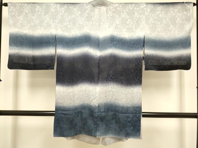 平和屋着物▽道中着 スリーシーズン 春夏秋 塵除け 洋花文 暈し染め ロング丈 正絹 逸品 DABJ3737du