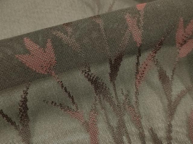 平和屋着物▽羽織 スリーシーズン 春夏秋 塵除け 草花文 黒地 正絹 逸品 DABJ3748du