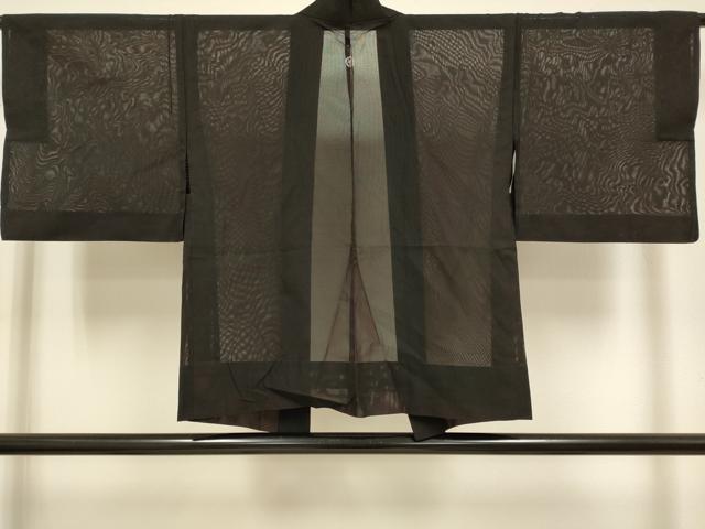 平和屋着物▽羽織 スリーシーズン 春夏秋 塵除け 黒地 正絹 逸品 DABJ3750du