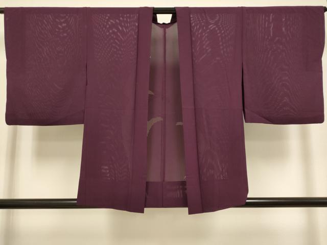 平和屋着物▽羽織 スリーシーズン 春夏秋 塵除け 抽象文 濃い暗紅色 正絹 逸品 DABJ3751du