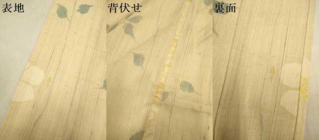 平和屋着物▽上質な小紋 単衣 紬地 手描き 草花文 正絹 逸品 DABJ3761du