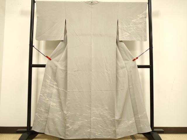 平和屋着物▽訪問着 単衣 流水文 正絹 逸品 DABJ3764du