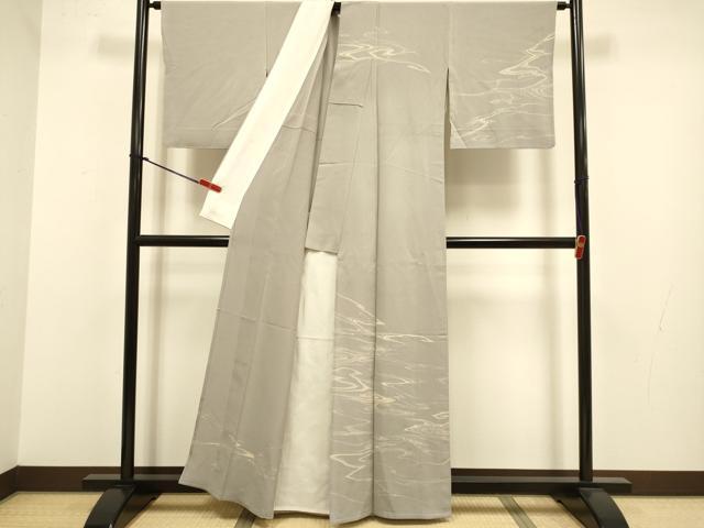 平和屋着物▽訪問着 単衣 流水文 正絹 逸品 DABJ3764du
