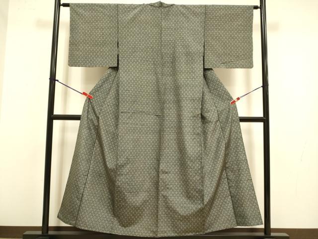 平和屋着物▽上質な紬 単衣 蜀江文 正絹 逸品 DABJ3770du