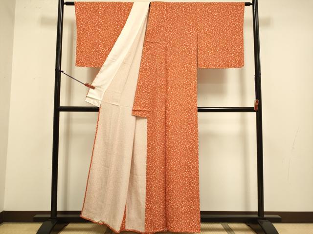 平和屋着物▽江戸小紋 単衣 大小あられ 正絹 逸品 未使用 DABJ3775du
